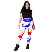 Red White Blue Splatter Leggings with pockets - Thumbnail 4
