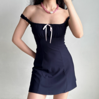 Ruffled Lace Square Neck Slip Dress - Thumbnail 2