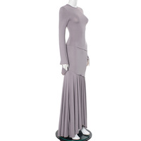 Solid color bell sleeve waist elegant fishtail skirt - Thumbnail 4