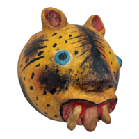 Coconut mask. Collectibles. Home decoration. Wall decoration. Interior decoration. Mexican mask. Mexican craft. Mexican Folk Art. - Thumbnail 1