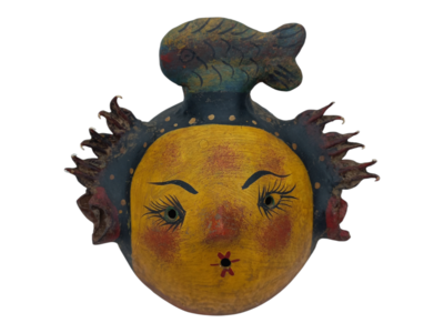Coconut mask. Collectibles. Home decoration. Wall decoration. Interior decoration. Mexican mask. Mexican craft. Mexican Folk Art.