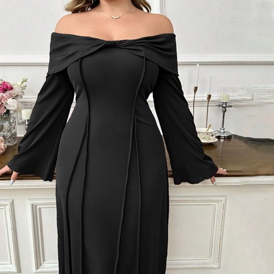 Women's plus size black dress