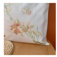 Peony flower Embroidered original canvas bag one-shoulder national trend bag eco-friendly bag - Thumbnail 6