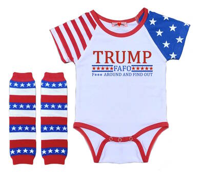 Donald Trump FAFO Funny Bodysuit Romper Outfit Shirt Set Censored