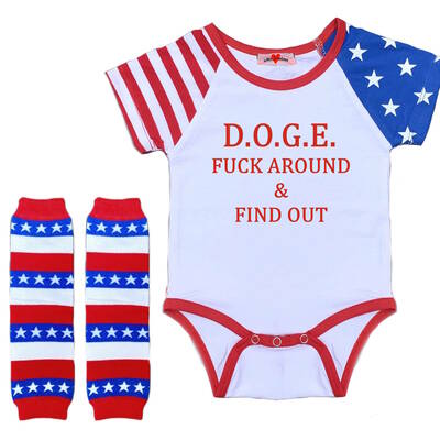 Donald trump doge fafo funny bodysuit romper outfit shirt set uncensored