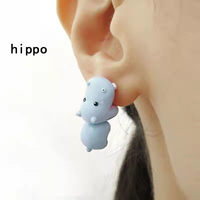 Cartoon Animal Biting Stud Earrings  - Thumbnail 7
