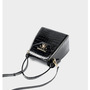 Women Genuine Leather Handbags Crocodile Pattern Handheld Cross Bag Black-2