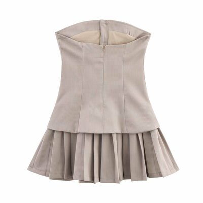 Street fashion temperament strapless short dress