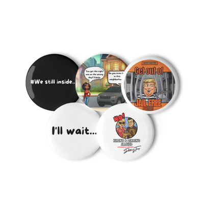 Set of pin buttons