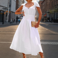 Women's elegant V-neck bandage A-line skirt - Thumbnail 5