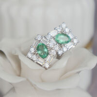 Lustrous Natural Zambian Emerald Oval 6x4mm Earstuds 925 Sterling Silver Stud Earrings Gemstone Earstuds Birthday Anniversary Wedding Gift - Thumbnail 1