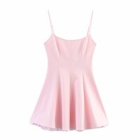 Sexy striped stitching suspender skirt dress - Thumbnail 1