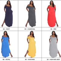 White Mark Women's Plus Size Cold Shoulder Maxi Sun Dress - Thumbnail 2