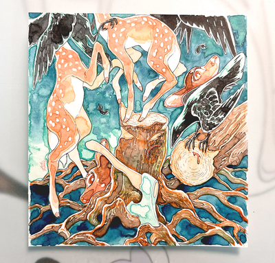 Watercolour original can't make heads or tails