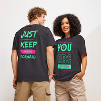 Custom Organic Ribbed Neck T-Shirt | Unisex Eco Front & Back Print - Thumbnail 13