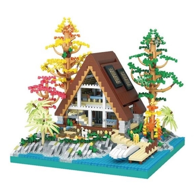 No-name lakeside cabin | mini micro bricks building blocks - Thumbnail 1