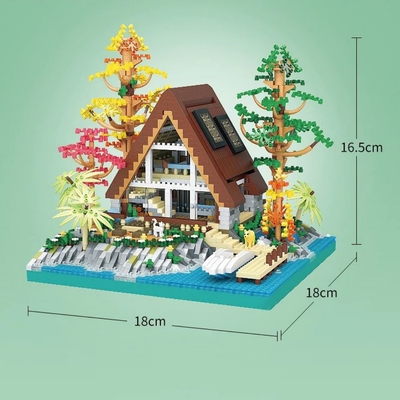 No-name lakeside cabin | mini micro bricks building blocks