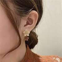 Flower Drop Dangle Earrings for Women - Thumbnail 2