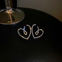 Fashion Shining Hollow out Heart Earrings for women girls jewelry gift - Thumbnail 3