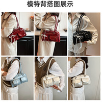 New Simple Leisure  Underarm Bow Bag Trendy Versatile Shoulder Bag - Thumbnail 7