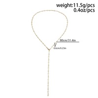 New Fashion Colorfuls Long Y-Shaped Necklace Metal Collarbone Chain  Party Body Jewelry - Thumbnail 2