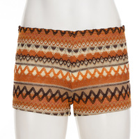 Bohemian holiday style colorful striped knitted shorts - Thumbnail 3