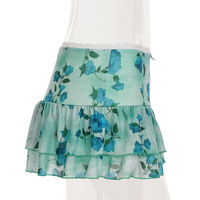 Small fresh printed mesh low waist cake skirt - Thumbnail 5