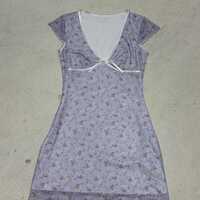Deep V-neck dress sexy temperament mesh skirt - Thumbnail 1