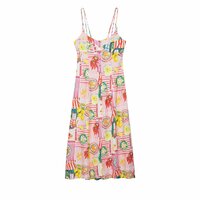 LINEN BLEND PATCHWORK PRINTED MIDI DRESS - Thumbnail 2