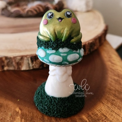 Frog on Teal Toadstool