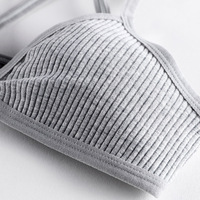 Women Sexy Deep V Cotton Wireless Bras  - Thumbnail 2