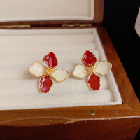 Vintage Metal Ear Stud Sweet Flower Stud Earrings For Women Girls - Thumbnail 5