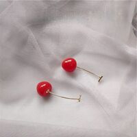 Sweet Red Cherry Pendant Earrings  - Thumbnail 4