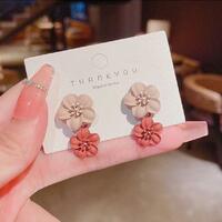 Vintage Sweet Large Flower Earrings for Women Girls - Thumbnail 2