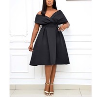Elegant v neck Fashion dress with Big Bow - Thumbnail 1