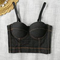 Women Denim Corset Top - Thumbnail 3