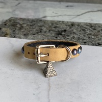 Tan leather Rainbow small domestuds wristband - Thumbnail 9