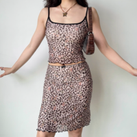 Sexy leopard print sling + hip skirt suit women's summer two-piece suit - Thumbnail 3