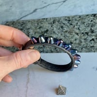 Roller-Buckle 1-row blue-razz short british stud wristband - Thumbnail 5