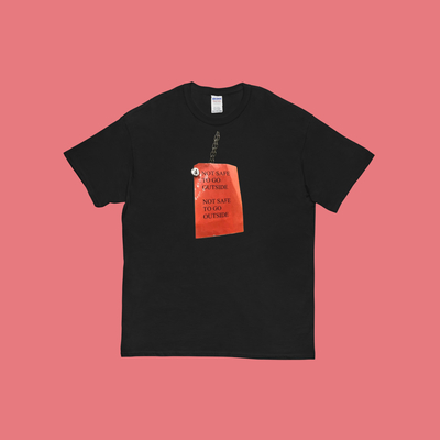 Not save to go outside t shirt black - Thumbnail 1