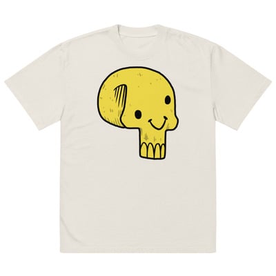 Smiley skull oversized faded tee