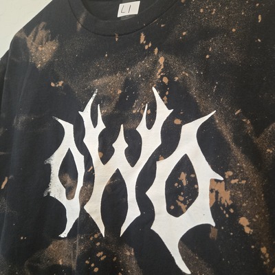 Large owo hand screen printed shirt