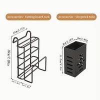 Double Tier Large Metal Cutlery Rack – Carbon Steel Kitchen Organizer with Knife, Fork, Cup Holders & Draining Board - Thumbnail 3