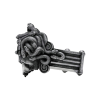 Solid Sterling Silver Greek Mythology Medusa Gorgon Ring - Thumbnail 4
