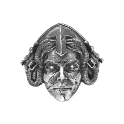Solid sterling silver greek mythology medusa gorgon ring