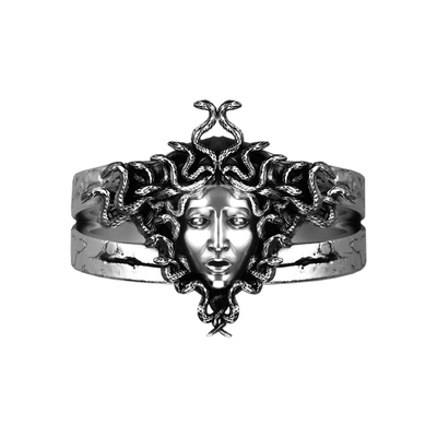 Solid sterling silver greek mythology medusa gorgon ring