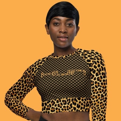 Hun leopard long sleeve crop top 