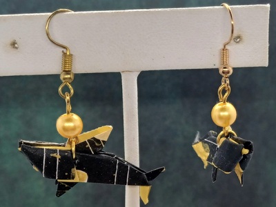 Origami Shark earrings: Black