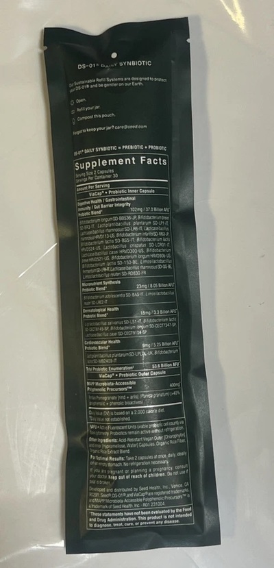 Seed DS-01 Daily Synbiotic - Prebiotic and Probiotic REFILL - 60 Caps