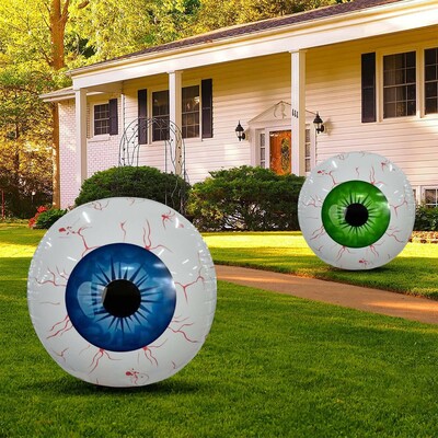Halloween eyeball balloon – 22" scary inflatable aluminum balloon with bloodshot design